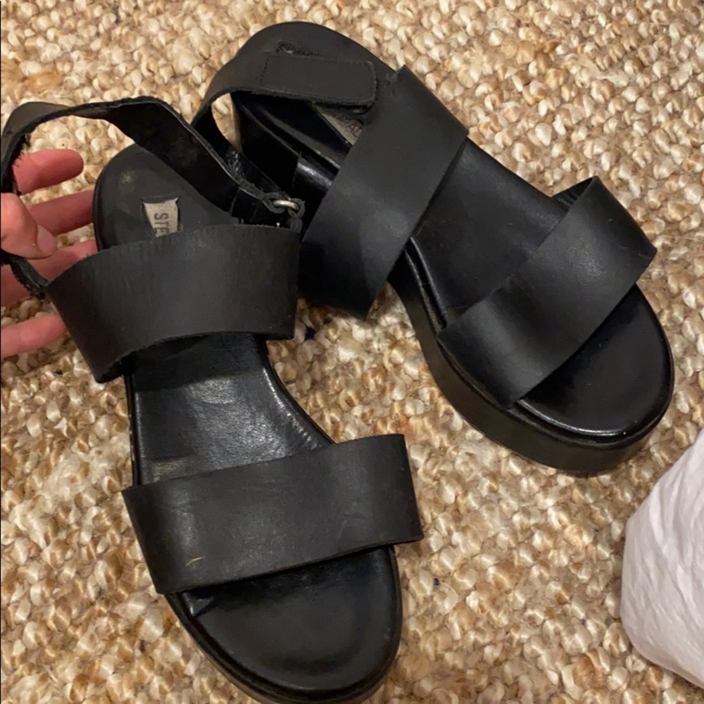 Black platform sandals